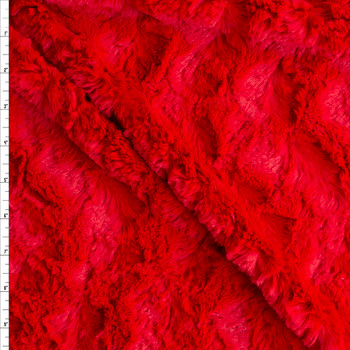 Red Minky Cuddle Fur #27406 Fabric By The Yard