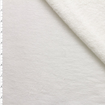 Warm White Terry Velour Fabric By The Yard