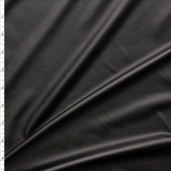 Matte Black Poly Stretch Lamé #27701 Fabric By The Yard