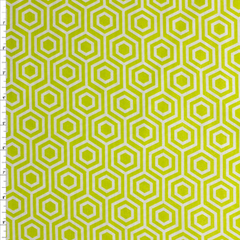 Lime Hex Cotton Novelty Print #27764 Fabric By The Yard