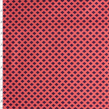 Satori Pink Navy Cotton Novelty Print #27765 Fabric By The Yard