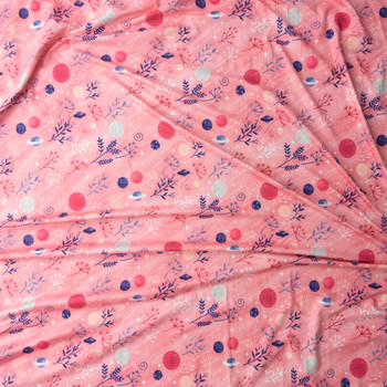 Branches And Planets On Pink Double Brushed Poly Fabric By The Yard - Wide shot