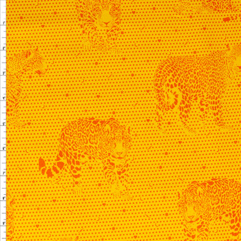 Papaya Lil Jaguars Cotton Print By Tula Pink #28033 Fabric By The Yard