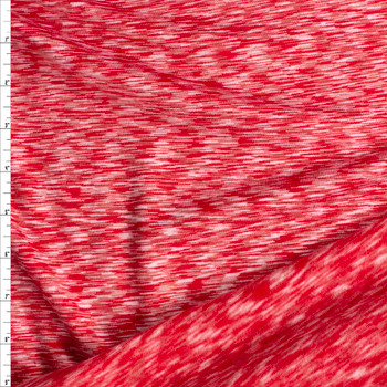 Red Space Dye Active Sweatshirt Fleece From Rainbeau Fabric By The Yard