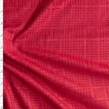 Burgundy Grid Texture Stretch Fleece From Rainbeau Fabric By The Yard Burgundy Grid Texture Stretch Fleece From Rainbeau Fabric By The Yard