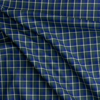 Hunter Cavery Plaid Lisbon Brushed Shirt Weight Cotton Twill From Robert Kaufman #28533 Fabric By The Yard