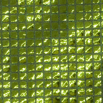Lime Green Square Sequin Fabric