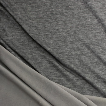 Charcoal Melange Polartec Sweatshirt Fleece #28929 Fabric By The Yard - Wide shot