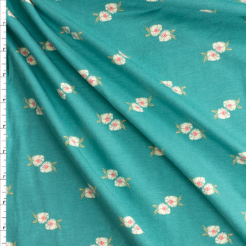 Flower Stamp Adore Cotton/Spandex Jersey Knit from Art Gallery Fabrics #29048 Fabric By The Yard