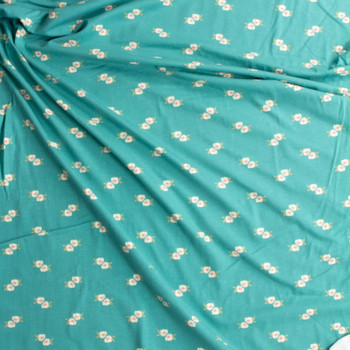 Flower Stamp Adore Cotton/Spandex Jersey Knit from Art Gallery Fabrics #29048 Fabric By The Yard - Wide shot