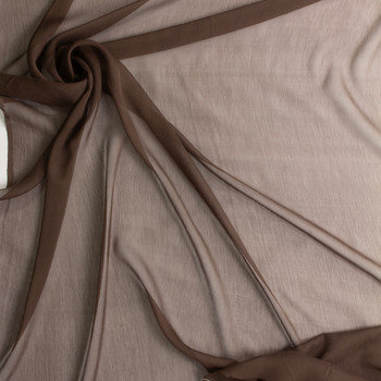 Brown Crinkle Silk Chiffon #29207 Fabric By The Yard - Wide shot Brown Crinkle Silk Chiffon #29207 Fabric By The Yard - Wide shot