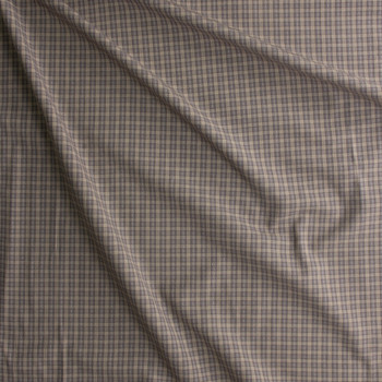 Charcoal And Taupe Yarn Dyed Cotton Plaid From Marcus Fabrics #29585 Fabric By The Yard - Wide shot Charcoal And Taupe Yarn Dyed Cotton Plaid From Marcus Fabrics #29585 Fabric By The Yard - Wide shot