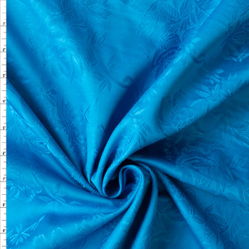Turquoise Floral Cotton Jaquard #29664 Fabric By The Yard Turquoise Floral Cotton Jaquard #29664 Fabric By The Yard