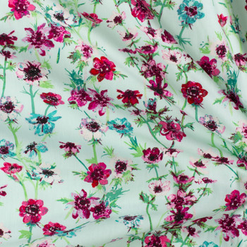 Aquarelle Anemone Study Morning Cotton Poplin from Art Gallery Fabrics #29766 Fabric By The Yard