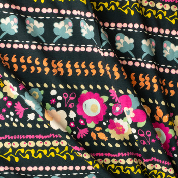 Indie Boheme Boho Quest Night Stretch Cotton Jersey Knit from Art Gallery Fabrics #29817 Fabric By The Yard Indie Boheme Boho Quest Night Stretch Cotton Jersey Knit from Art Gallery Fabrics #29817 Fabric By The Yard