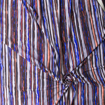 Red, Blue, and Light Grey Vertical Line Grunge Midweight Stretch ITY Knit #30193 Fabric By The Yard - Wide shot Red, Blue, and Light Grey Vertical Line Grunge Midweight Stretch ITY Knit #30193 Fabric By The Yard - Wide shot