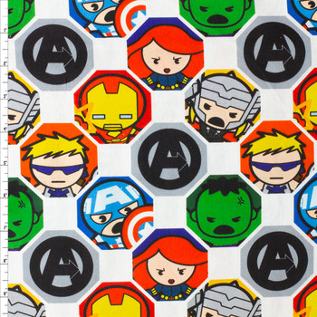 Avengers Hex Grid Quilter’s Cotton from Spring Creative #30201 Fabric By The Yard