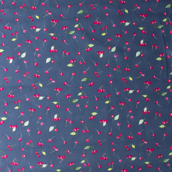 Floralish Cherries Cotton Poplin from Art Gallery Fabrics #30224 Fabric By The Yard - Wide shot