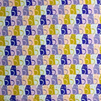 Oh, Meow Cotton Poplin from Art Gallery Fabrics #30237 Fabric By The Yard - Wide shot Oh, Meow Cotton Poplin from Art Gallery Fabrics #30237 Fabric By The Yard - Wide shot