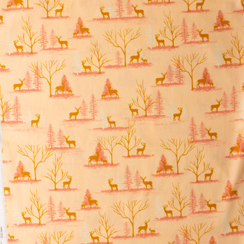 Cozy & Magical Deer in Winterland Cotton Poplin from Art Gallery Fabrics #30257 Fabric By The Yard - Wide shot