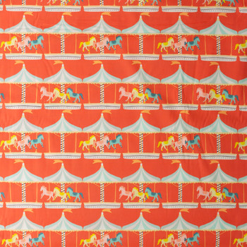 Petit Circus Carousel Joy Cotton Poplin from Art Gallery Fabrics #30262 Fabric By The Yard - Wide shot