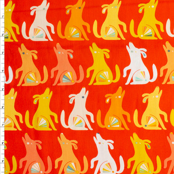Oh, Woof Happy Howl Cotton Poplin from Art Gallery Fabrics #30263 Fabric By The Yard