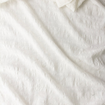 White Horizontal Seersucker Stripe Linen #30270 Fabric By The Yard - Wide shot