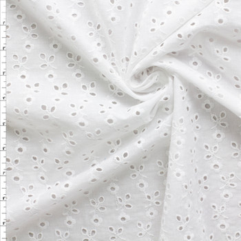 White All Over Floral Designer Cotton Eyelet #30314 Fabric By The Yard White All Over Floral Designer Cotton Eyelet #30314 Fabric By The Yard