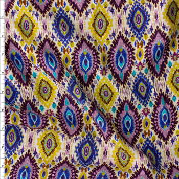 Vintner Coast Festival Diamond Ikat Rayon Challis #30330 Fabric By The Yard Vintner Coast Festival Diamond Ikat Rayon Challis #30330 Fabric By The Yard