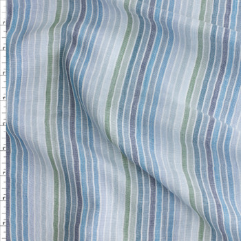 Seabreeze Vertical Banded Stripe Cotton Double Gauze #30335 Fabric By The Yard Seabreeze Vertical Banded Stripe Cotton Double Gauze #30335 Fabric By The Yard