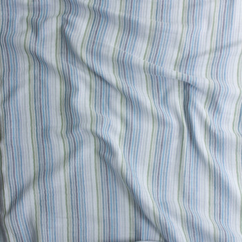 Seabreeze Vertical Banded Stripe Cotton Double Gauze #30335 Fabric By The Yard - Wide shot Seabreeze Vertical Banded Stripe Cotton Double Gauze #30335 Fabric By The Yard - Wide shot