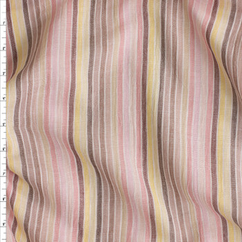 Sunset Sorbet Vertical Banded Stripe Cotton Double Gauze #30336 Fabric By The Yard Sunset Sorbet Vertical Banded Stripe Cotton Double Gauze #30336 Fabric By The Yard
