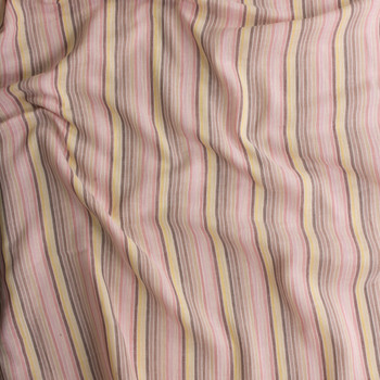 Sunset Sorbet Vertical Banded Stripe Cotton Double Gauze #30336 Fabric By The Yard - Wide shot Sunset Sorbet Vertical Banded Stripe Cotton Double Gauze #30336 Fabric By The Yard - Wide shot