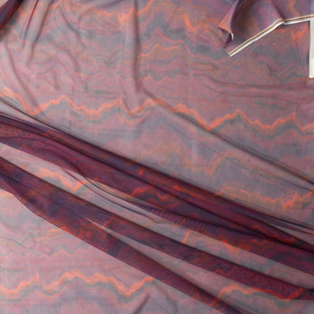 Plum and Wine Topo Abstract Power Mesh #30343 Fabric By The Yard - Wide shot Plum and Wine Topo Abstract Power Mesh #30343 Fabric By The Yard - Wide shot
