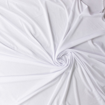 White 70 Denier Poly Interlock Knit #30347 Fabric By The Yard - Wide shot White 70 Denier Poly Interlock Knit #30347 Fabric By The Yard - Wide shot