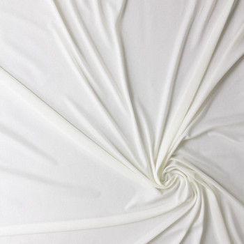 Ivory 70 Denier Poly Interlock Knit #30348 Fabric By The Yard - Wide shot Ivory 70 Denier Poly Interlock Knit #30348 Fabric By The Yard - Wide shot