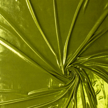 Lime Green Slinky Metallic Shimmer Spandex #30353 Fabric By The Yard - Wide shot