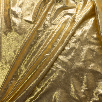 Gold Wavy Patterned Tissue Lamé #30356 Fabric By The Yard - Wide shot