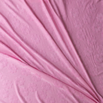 Pink on Pink Tossed Flowers Burnout French Terry #30365 Fabric By The Yard - Wide shot Pink on Pink Tossed Flowers Burnout French Terry #30365 Fabric By The Yard - Wide shot