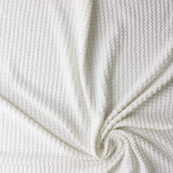 Warm White Chunky Knit Texture Double Knit #30367 Fabric By The Yard - Wide shot Warm White Chunky Knit Texture Double Knit #30367 Fabric By The Yard - Wide shot