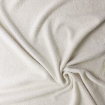 Warm White Brushed Face Double Sweater Knit #30368 Fabric By The Yard - Wide shot Warm White Brushed Face Double Sweater Knit #30368 Fabric By The Yard - Wide shot