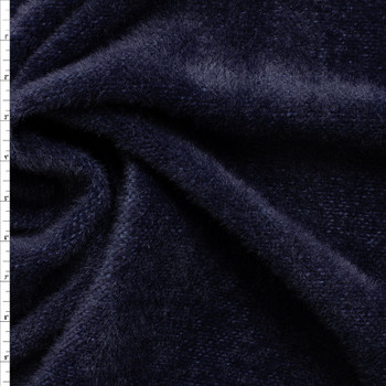 Navy Brushed Face Double Sweater Knit #30369 Fabric By The Yard Navy Brushed Face Double Sweater Knit #30369 Fabric By The Yard