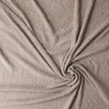 Taupe Super Soft Stretch Cuddle Knit #30370 Fabric By The Yard - Wide shot Taupe Super Soft Stretch Cuddle Knit #30370 Fabric By The Yard - Wide shot