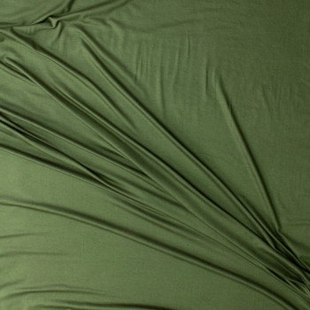Olive Green Marin Modal/Spandex Jersey Knit #30389 Fabric By The Yard - Wide shot Olive Green Marin Modal/Spandex Jersey Knit #30389 Fabric By The Yard - Wide shot