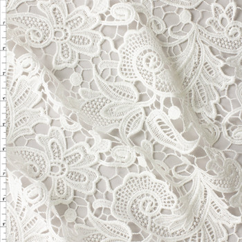 Warm White Floral Guipure Lace #30417 Fabric By The Yard