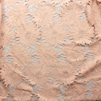 Blush Large Floral Designer Lace #30424 Fabric By The Yard - Wide shot Blush Large Floral Designer Lace #30424 Fabric By The Yard - Wide shot