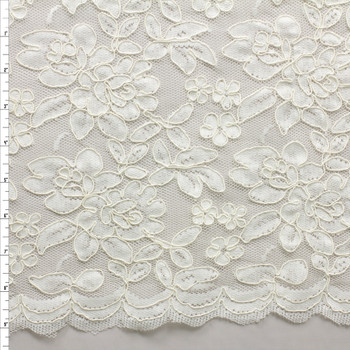 Ivory Bridal Alençon Lace #30427 Fabric By The Yard Ivory Bridal Alençon Lace #30427 Fabric By The Yard