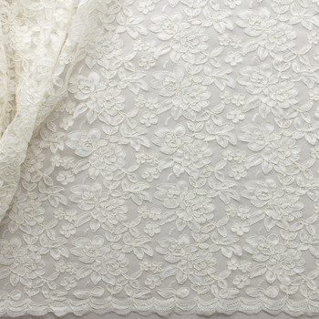 Ivory Bridal Alençon Lace #30427 Fabric By The Yard - Wide shot Ivory Bridal Alençon Lace #30427 Fabric By The Yard - Wide shot
