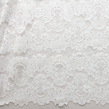 White Bridal Alençon Lace #30428 Fabric By The Yard - Wide shot