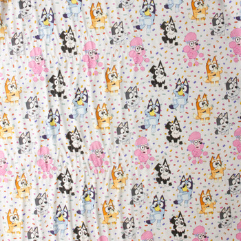 Bluey and Friends Sprinkle Quilter’s Cotton from Maywood Studio #30470 Fabric By The Yard - Wide shot Bluey and Friends Sprinkle Quilter’s Cotton from Maywood Studio #30470 Fabric By The Yard - Wide shot